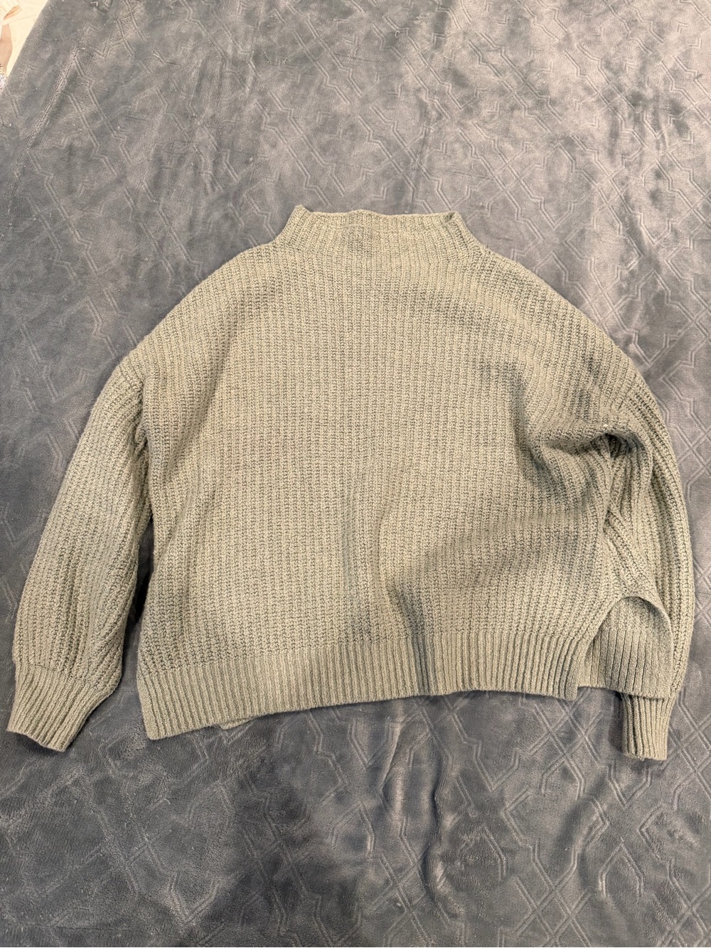 Rachel Zoe Chunky Ribbed Crewneck Sweater in Dusty Sage - Picture 5 of 5